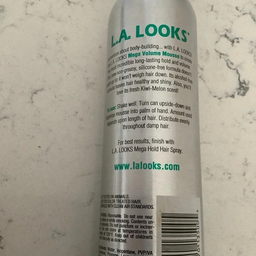 L.A Looks mega volume mousse for hair 7 oz alcohol-free long lasting